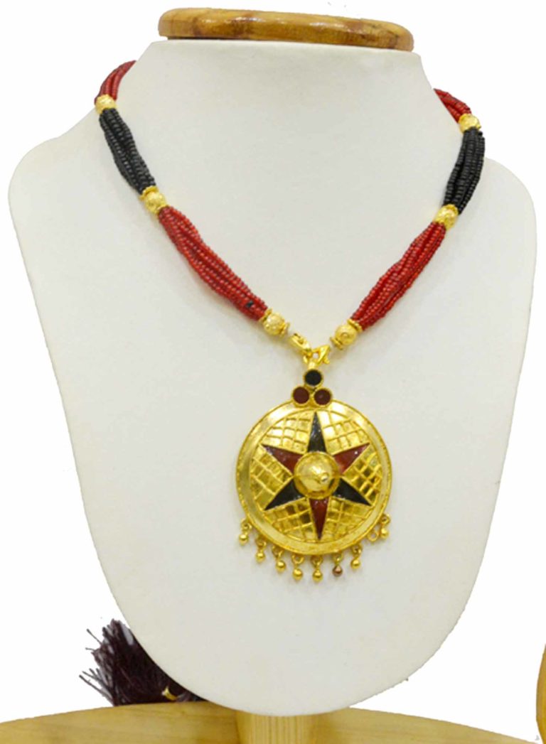 Star Japi Necklace With Earrings (Assamese Ethnic Jewellery) - Image 2